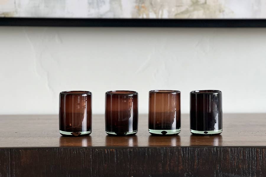 Handblown Shooter Glasses - Tamarind
