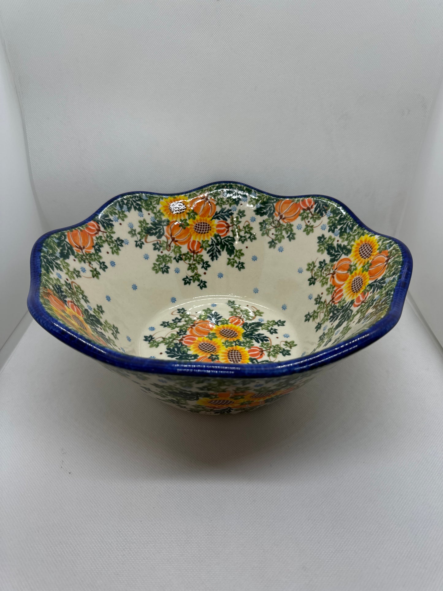 KALICH Pumpkin Delight Wavy Edge Bowl 12"