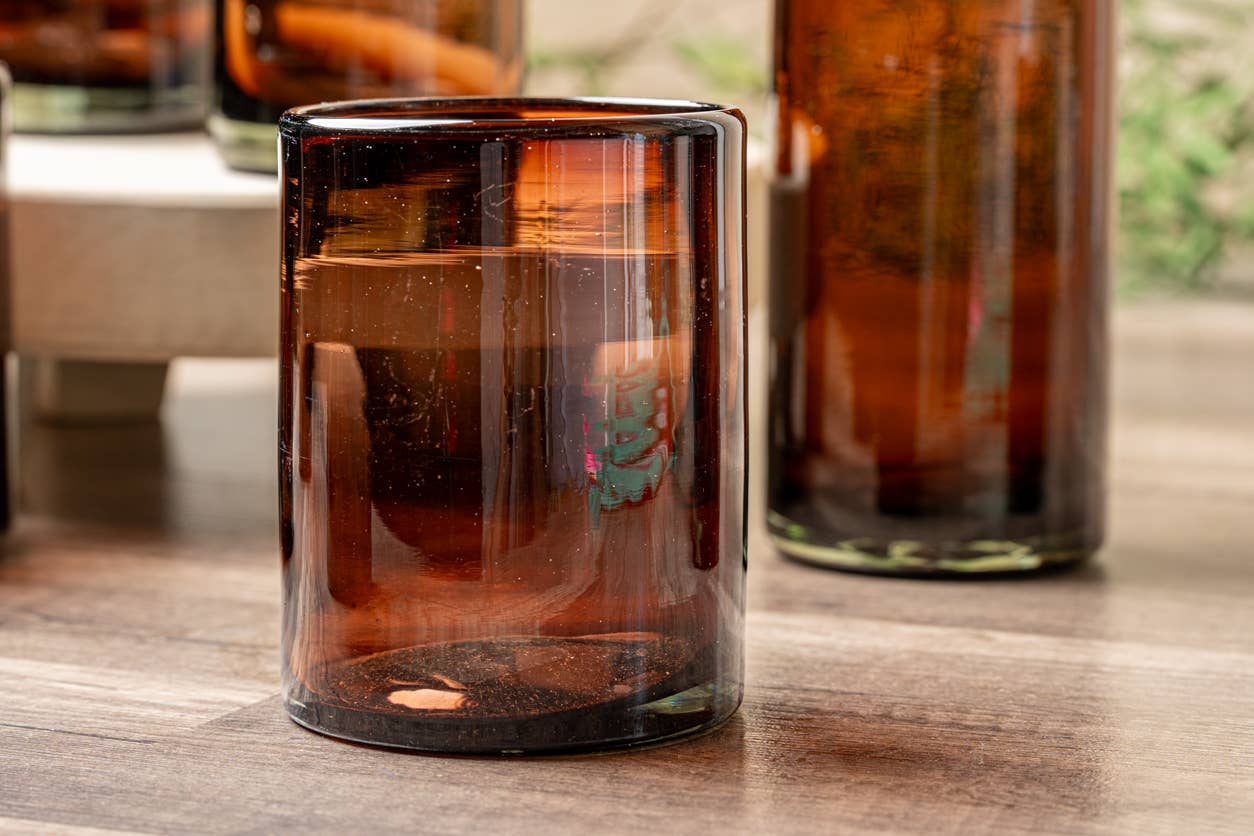Handblown Mexican DOF Glasses - Tamarind