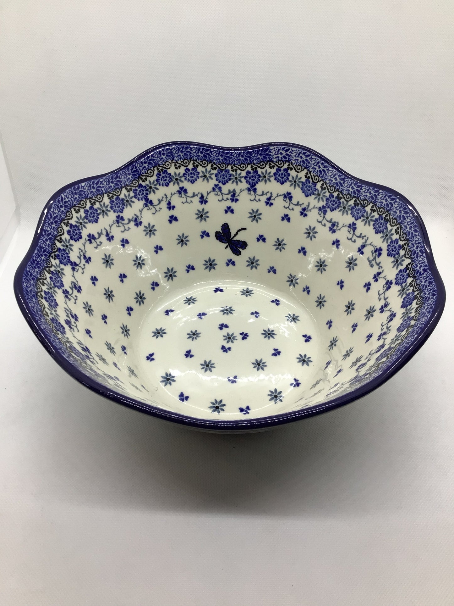 Dragonfly Wavy Edge Bowl 10"
