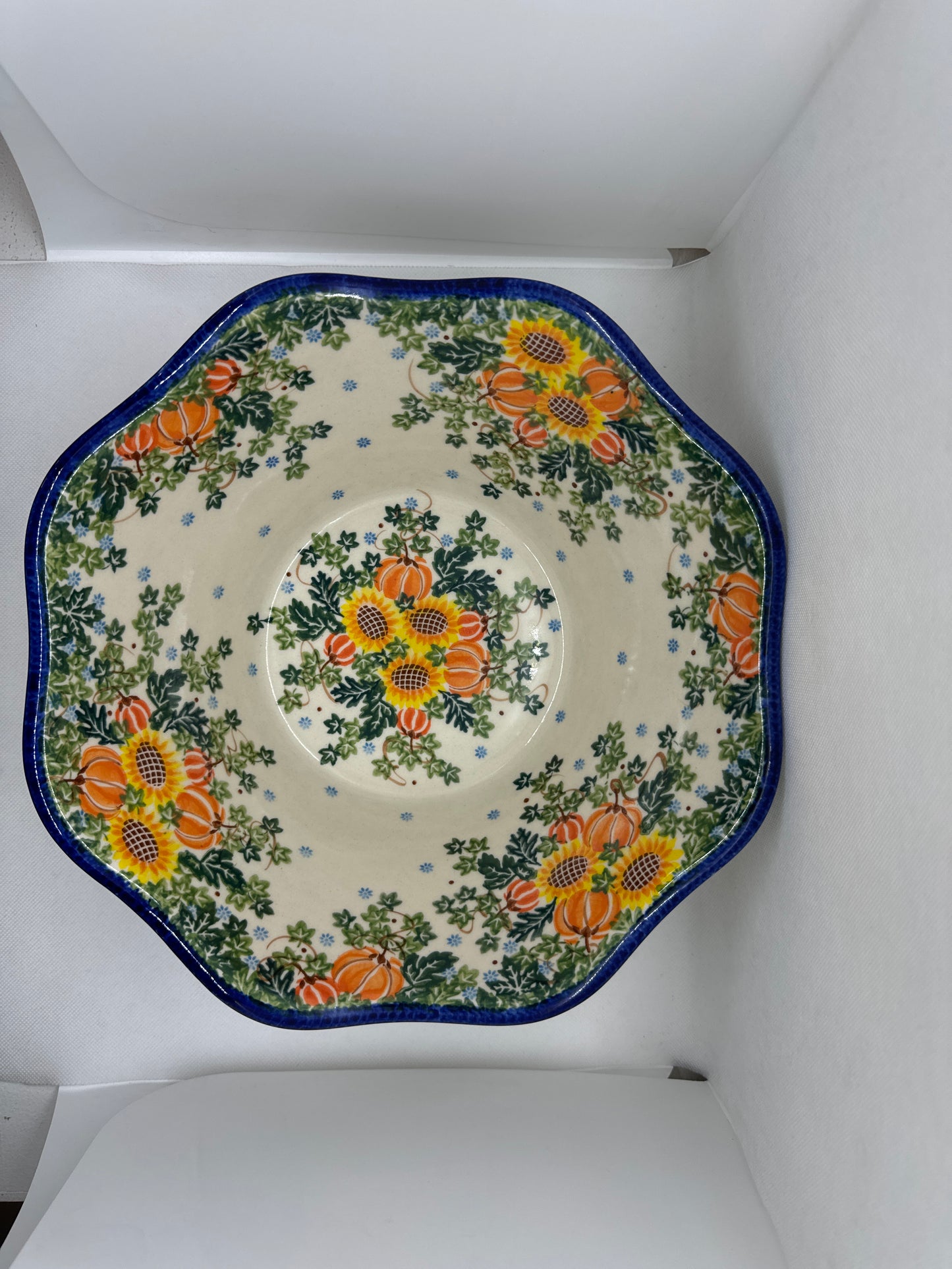 KALICH Pumpkin Delight Wavy Edge Bowl 12"
