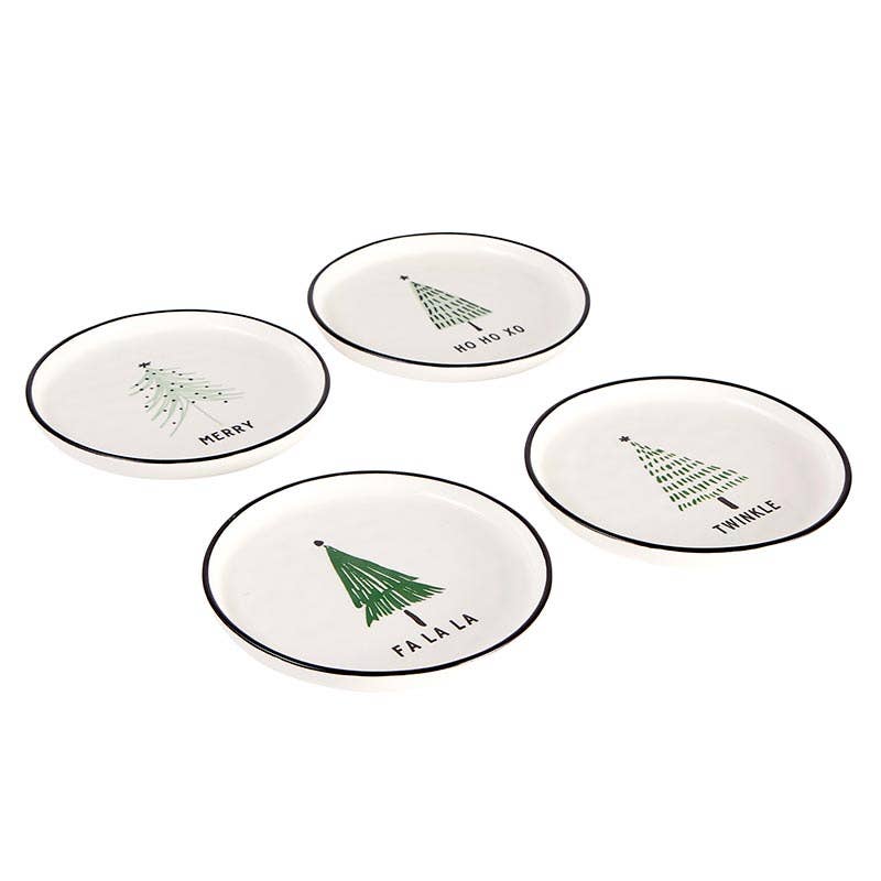 Green Holiday Dishes Set of 4