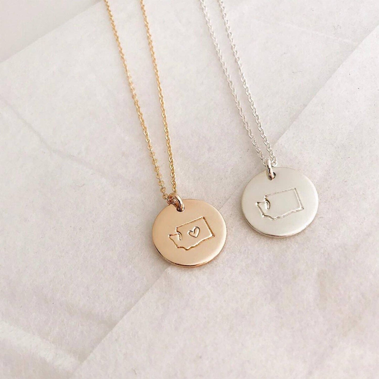 State Disc Necklace- 1/2"
