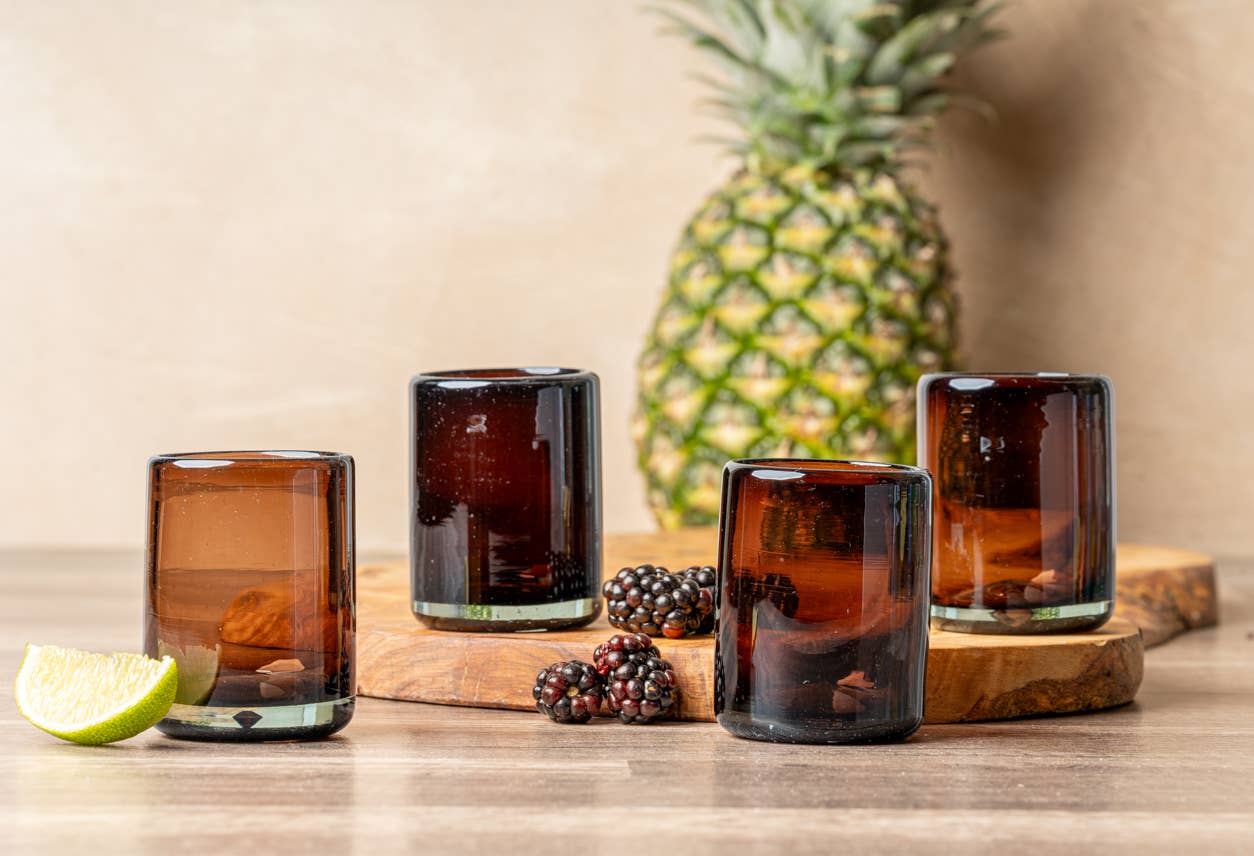 Handblown Shooter Glasses - Tamarind