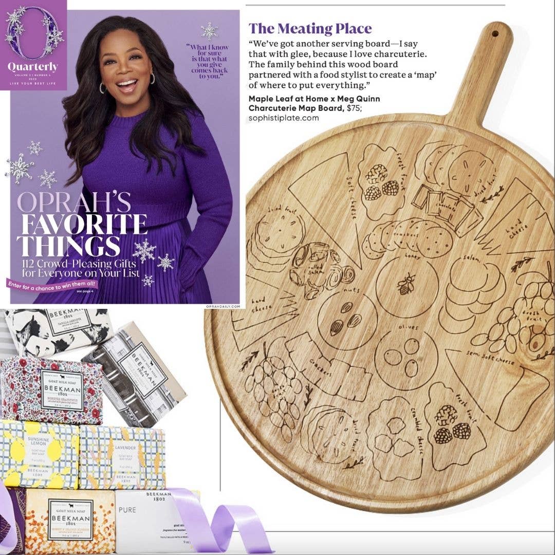 Sophistiplate - Meg Quinn Cheese Map Board | Round w/ Handle | 22" x 17"