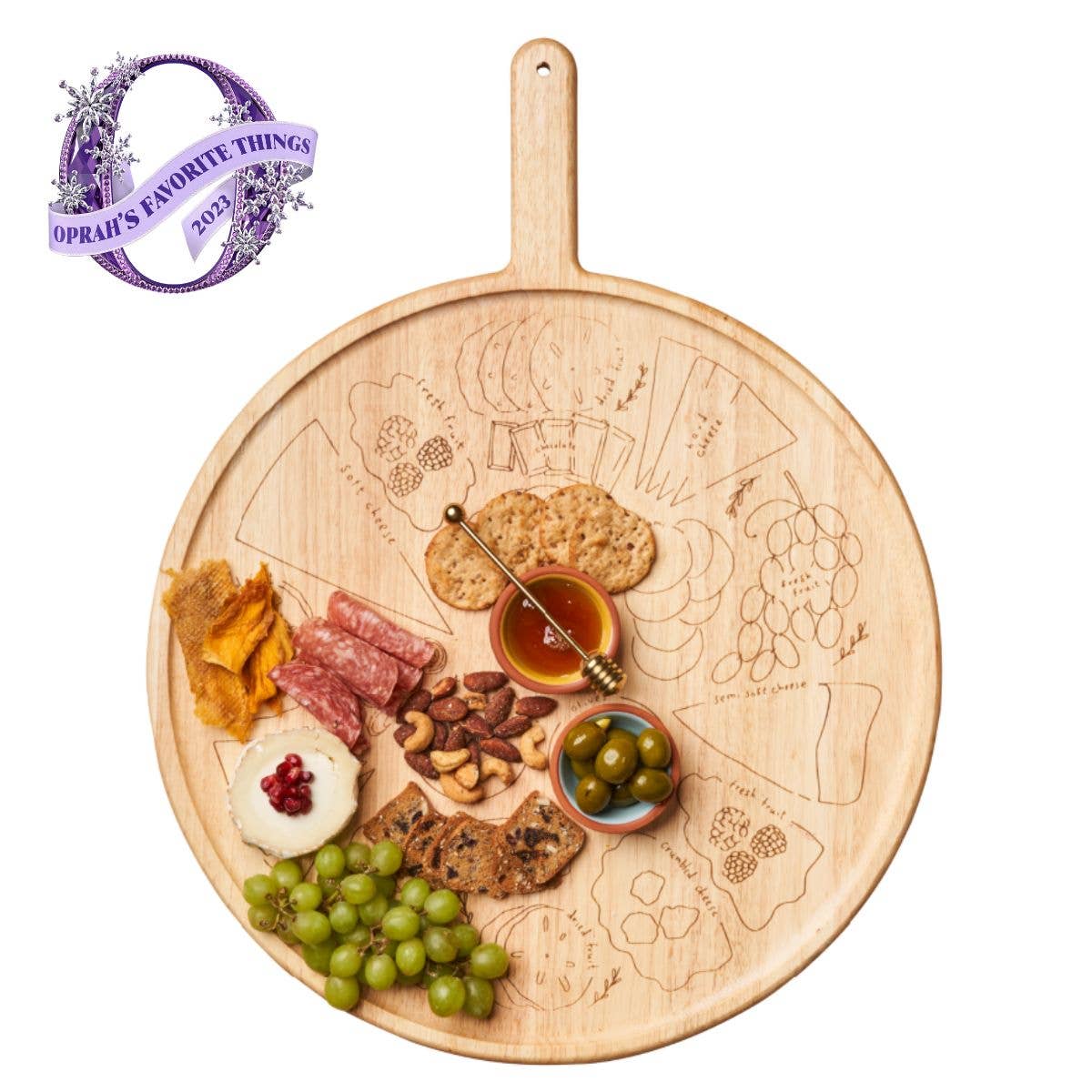 Sophistiplate - Meg Quinn Cheese Map Board | Round w/ Handle | 22" x 17"