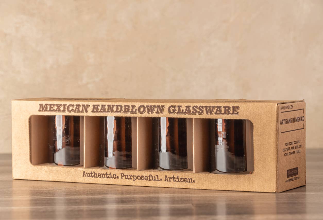 Handblown Mexican DOF Glasses - Tamarind