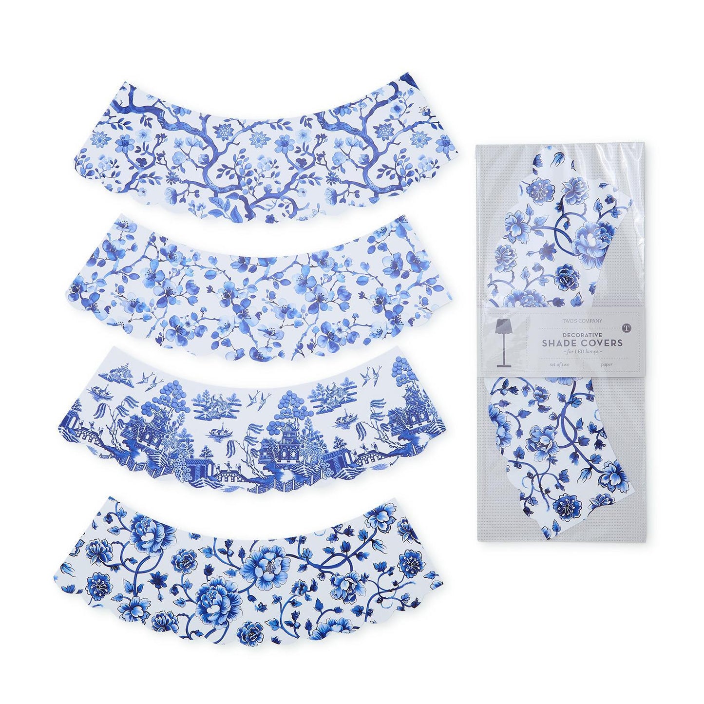 Chinoiserie Paper Shade Cover Set/2