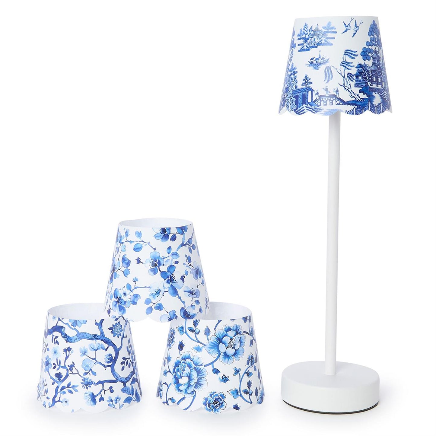 Chinoiserie Paper Shade Cover Set/2