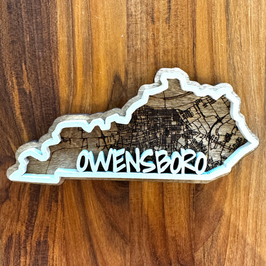 Owensboro Map KY Magnet