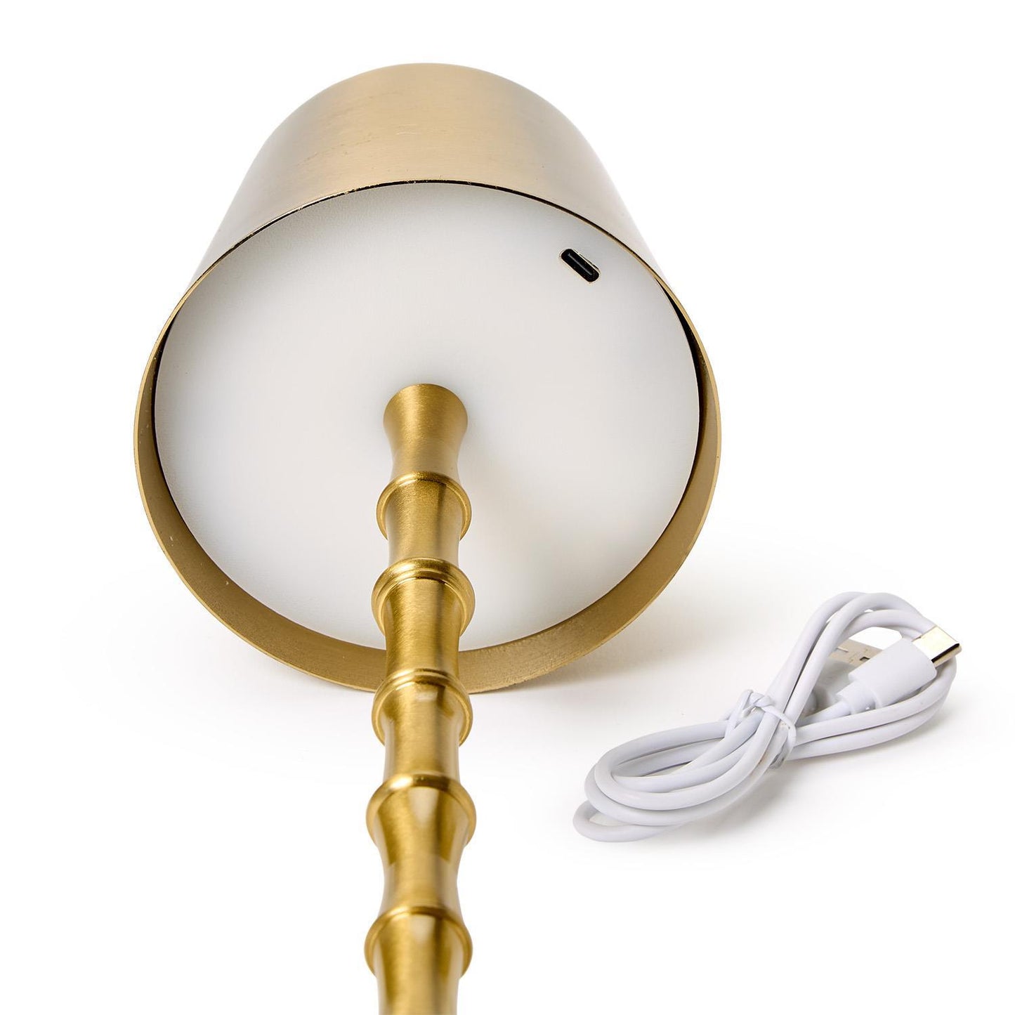 Cordless Gold Bamboo Lamp