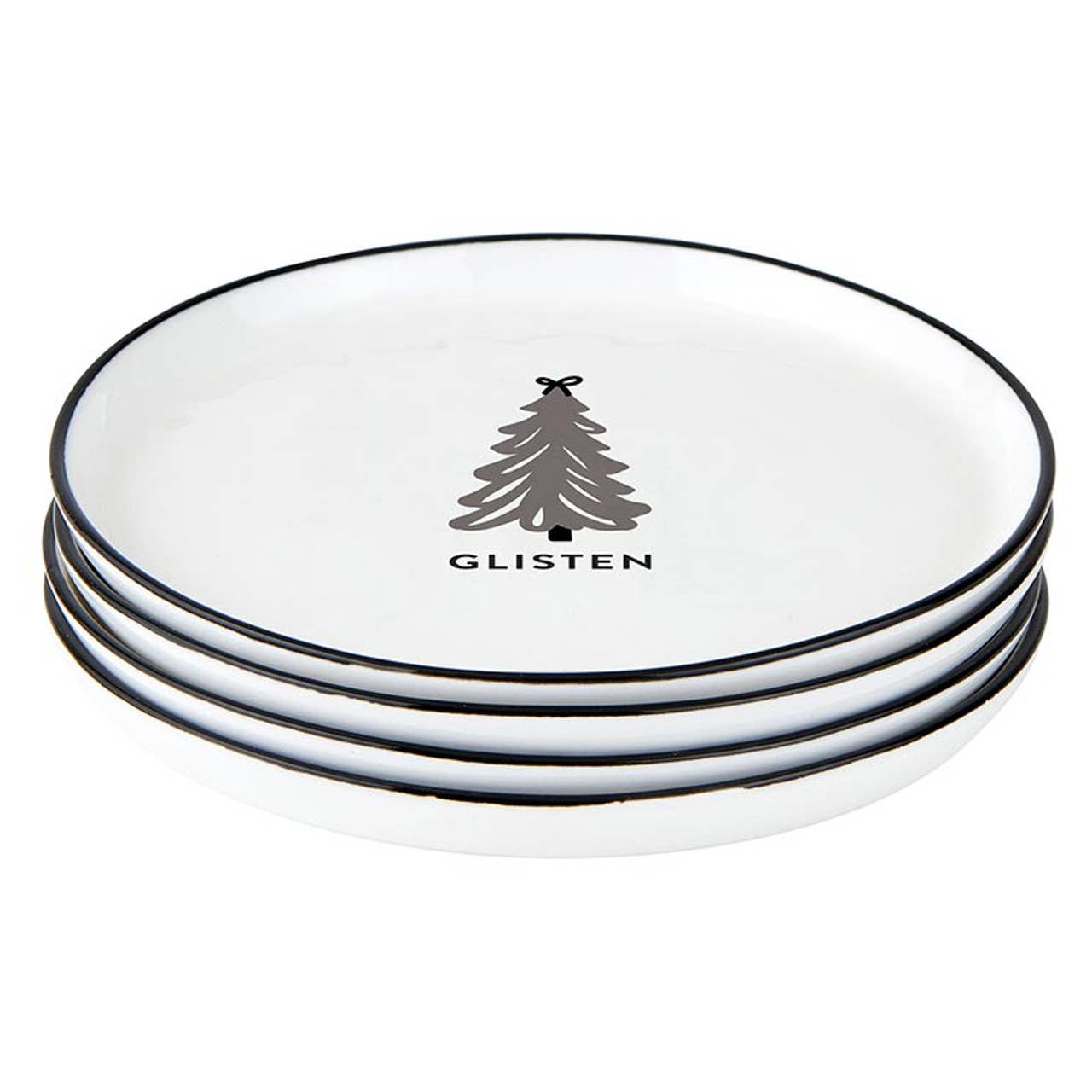 Holiday Appetizer Plates - Glisten - Set of 4