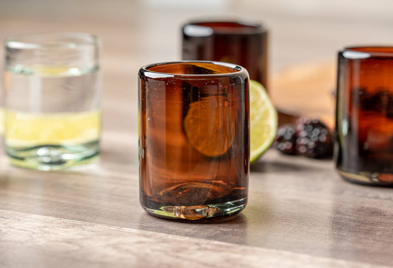 Handblown Shooter Glasses - Tamarind