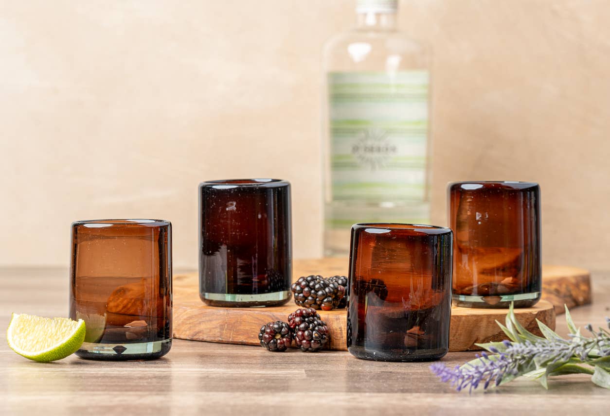 Handblown Shooter Glasses - Tamarind