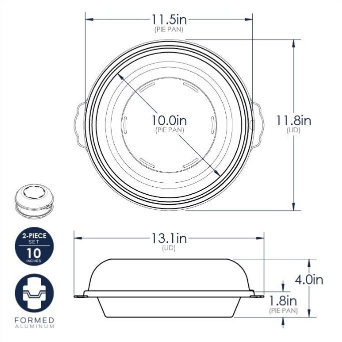 High Dome Covered Pie Pan