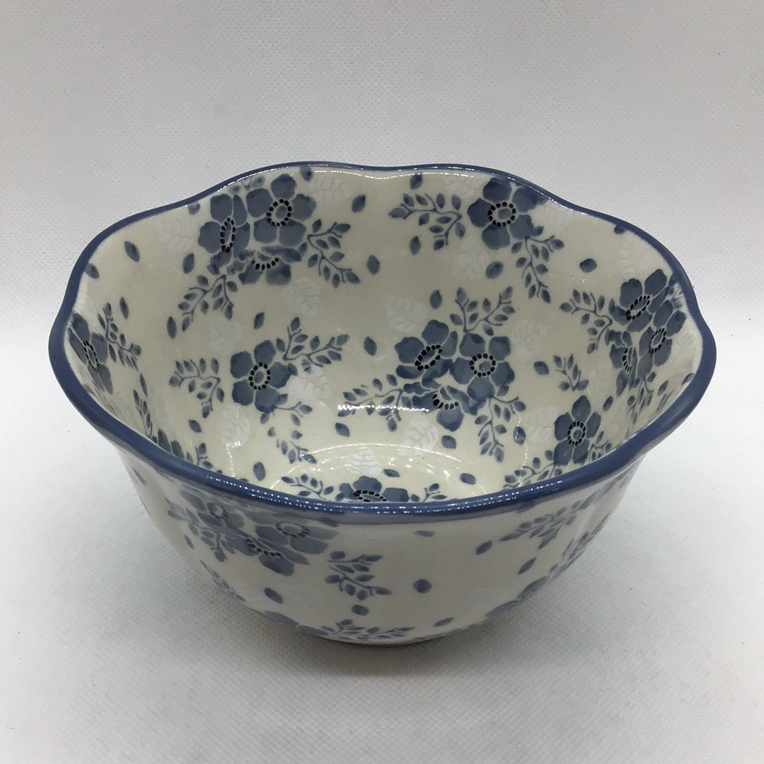 Blue Velvet Ruffle Edge Bowl 6"