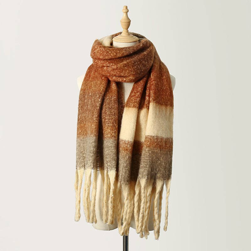 SueSilkHK - Striped Scarf