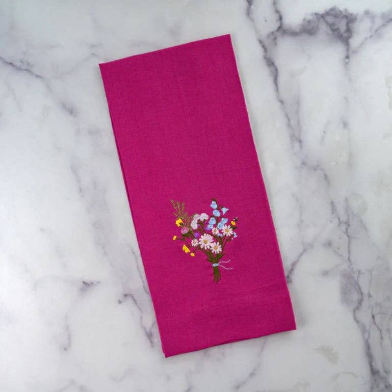 Arte Italica & Crown Linen Designs - Wildflower Bouquet Linen Towel