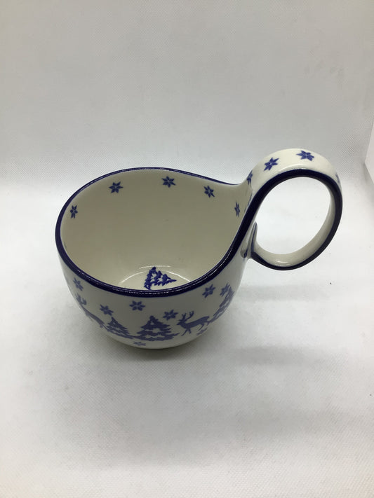 Snowy Pines Bowl w/Loop Handle