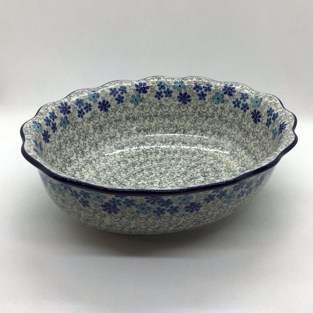 Periwinkle Fluted Oval Casserole