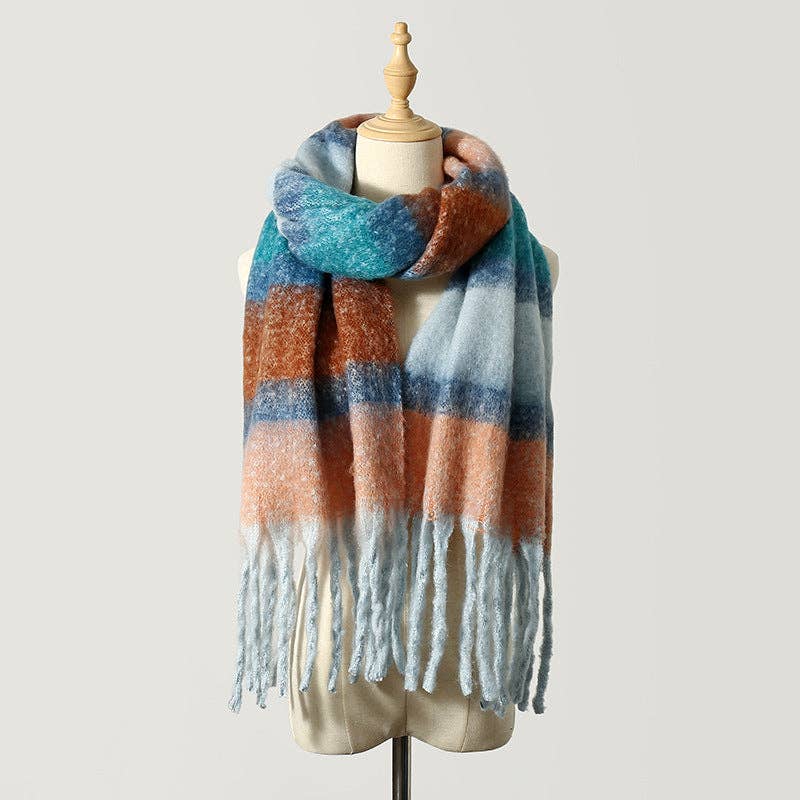 SueSilkHK - Striped Scarf