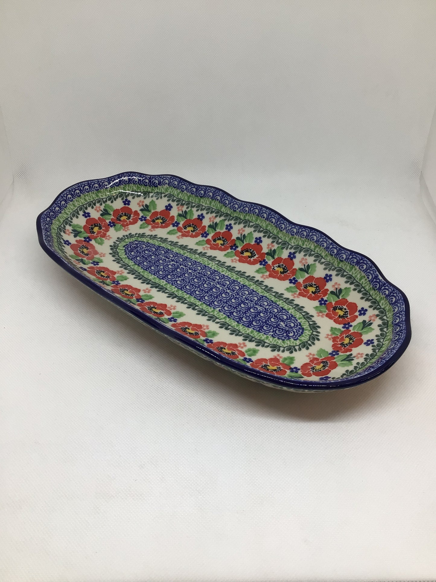 Danish Garden Oval Scalloped Tray
