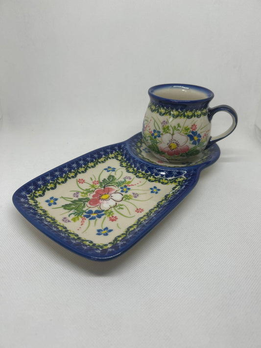 KALICH Pink Dogwood Coffee & Cake Set