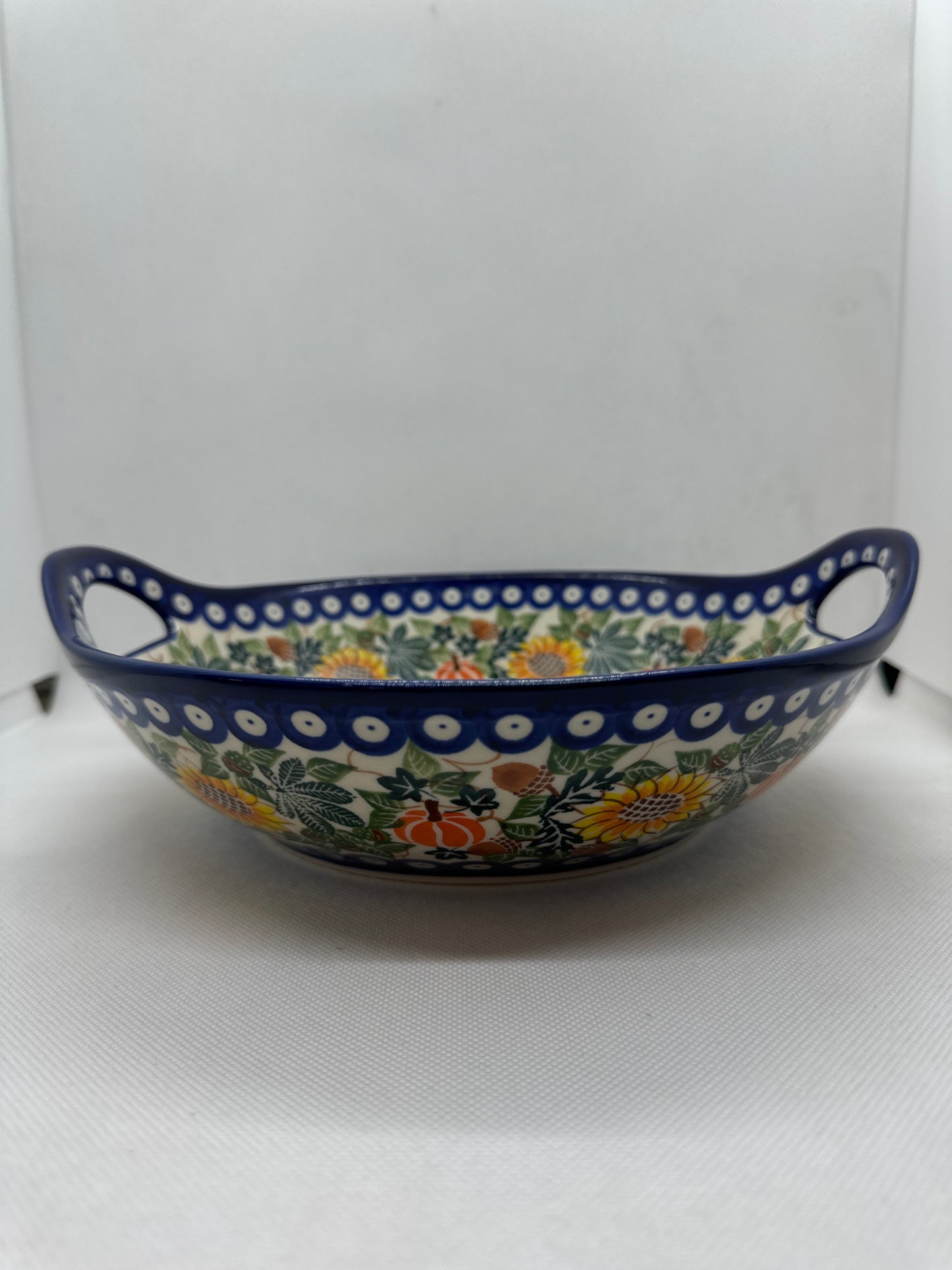 KALICH Sunflower Fields Serving Bowl with Handles