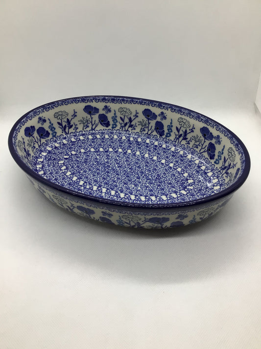 Evening Poppy Oval Baker 10.5"