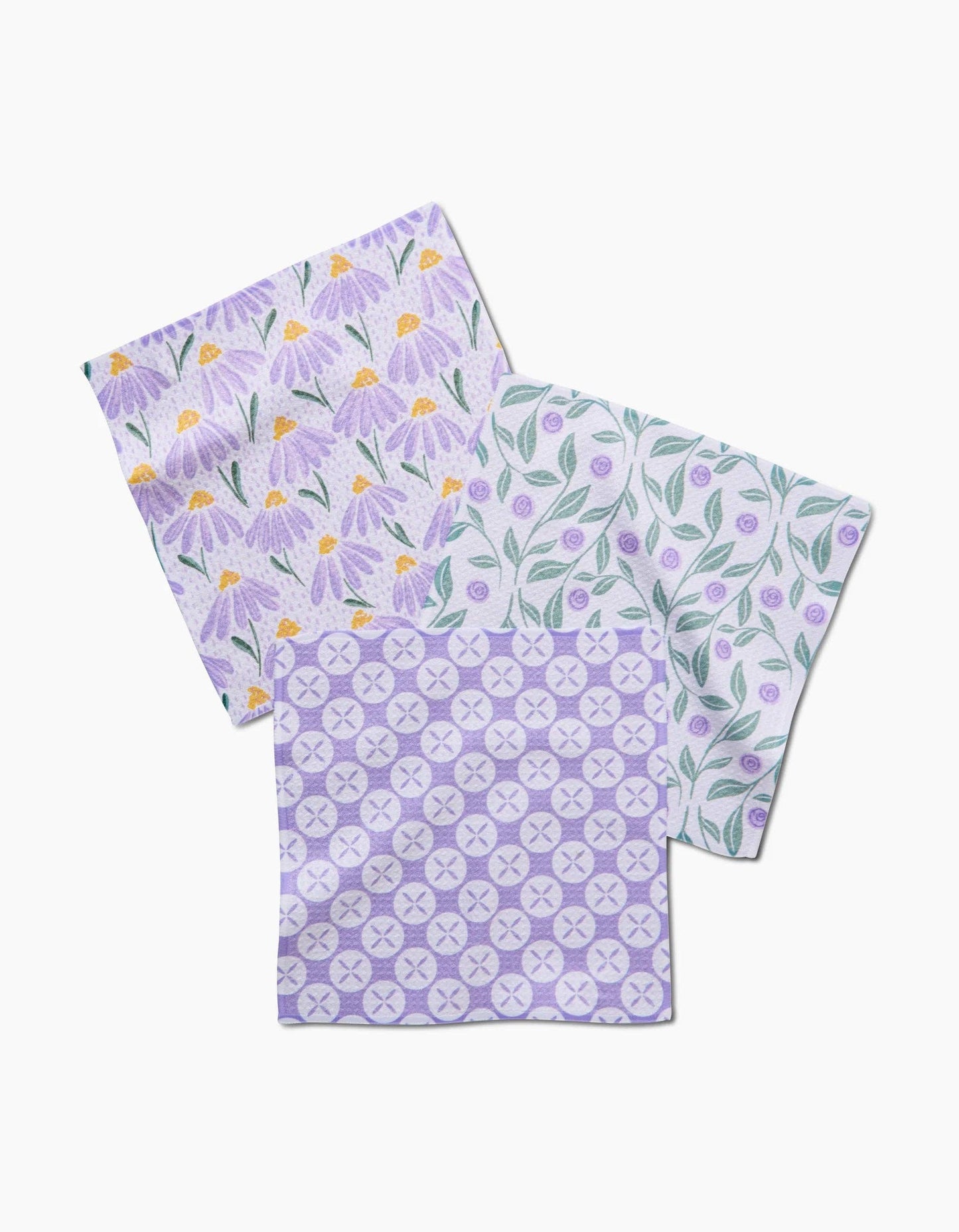 Button Vines and Daisies Dishcloth Set