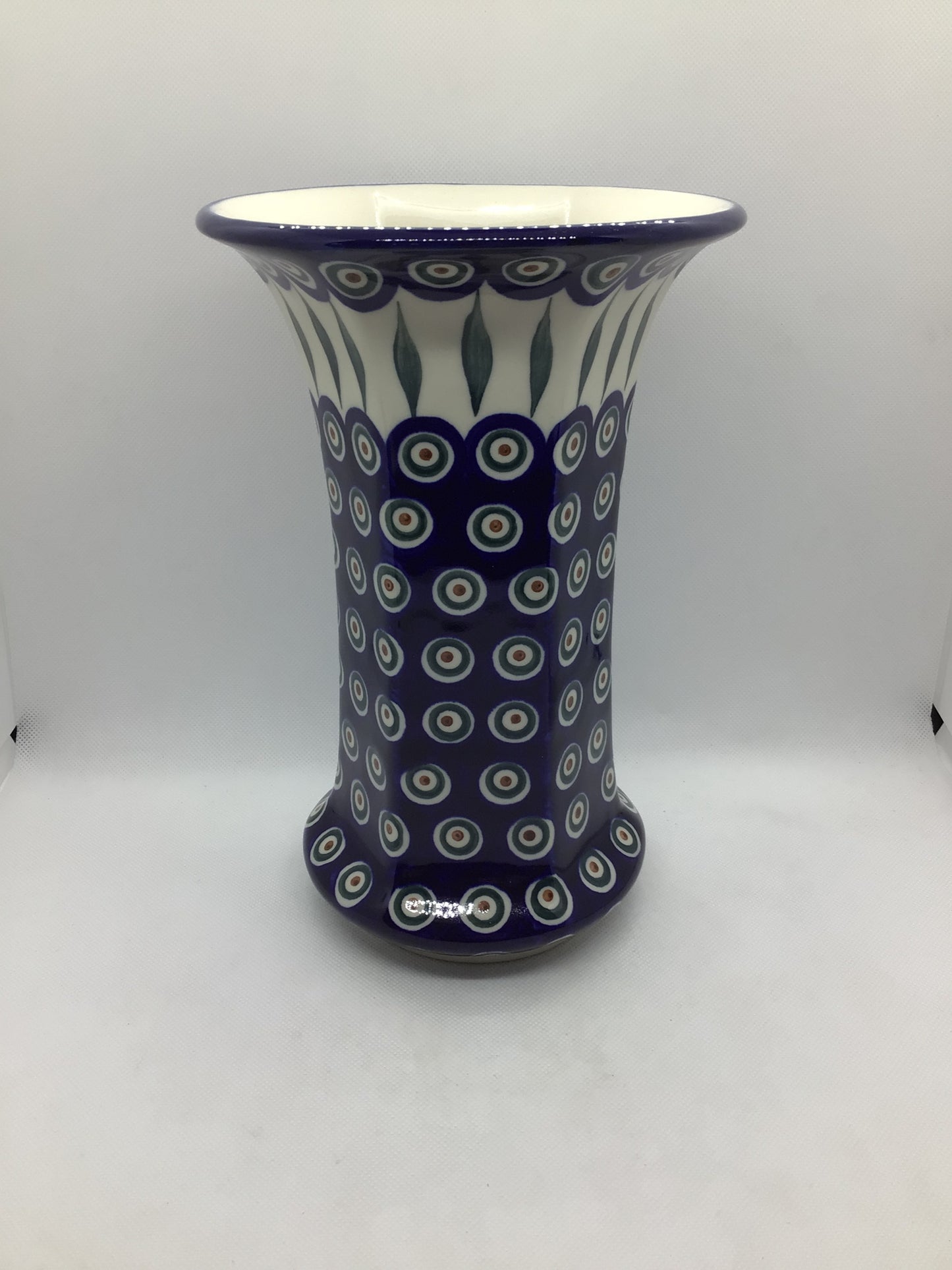 Traditional Peacock Vase 9.5"