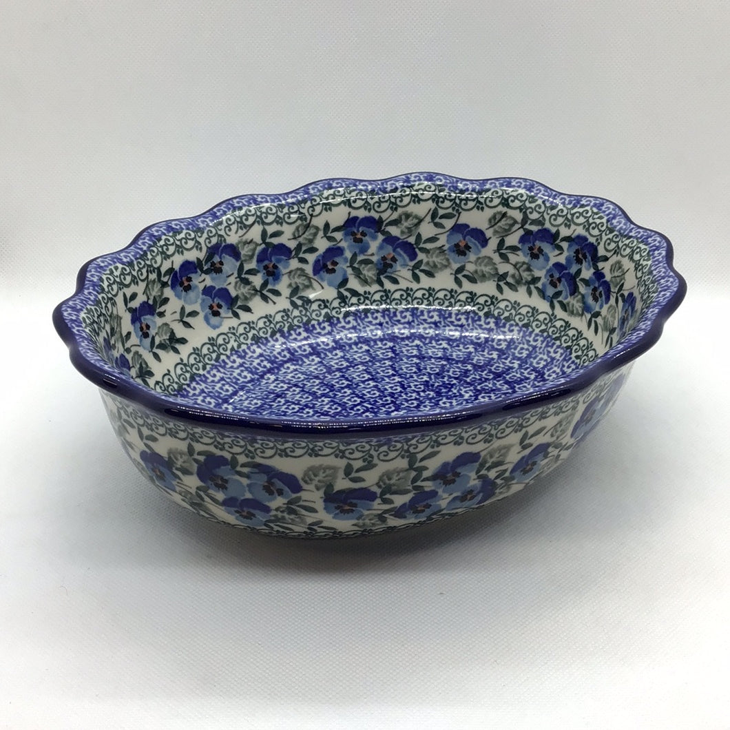 Winter Viola Fluted Oval Casserole
