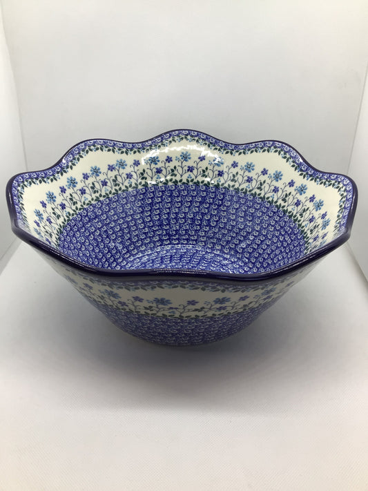 Georgia Blue Wavy Edge Bowl 12"