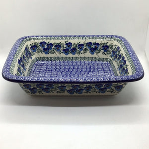 Winter Viola Rectangular Baker w/Rim 9 x 11