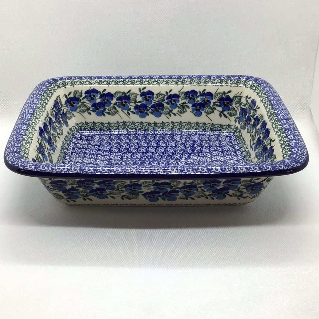Winter Viola Rectangular Baker w/Rim 9 x 11
