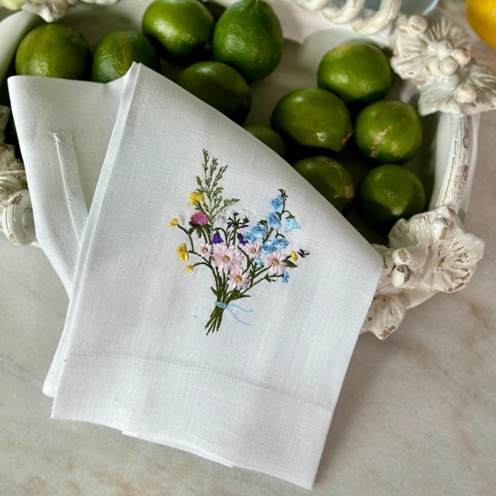 Arte Italica & Crown Linen Designs - Wildflower Bouquet Linen Towel
