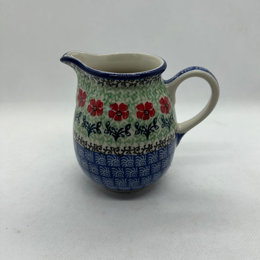 Red Daisies Cream Pitcher 11oz