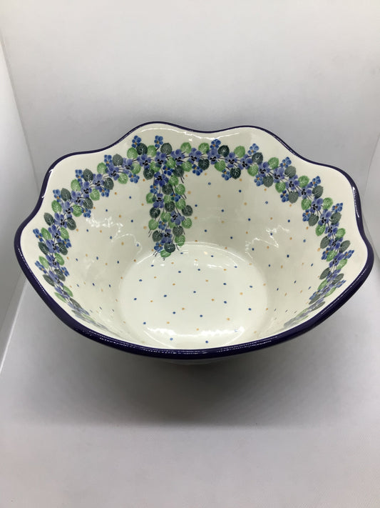 Spring Viola Wavy Edge Bowl 12"