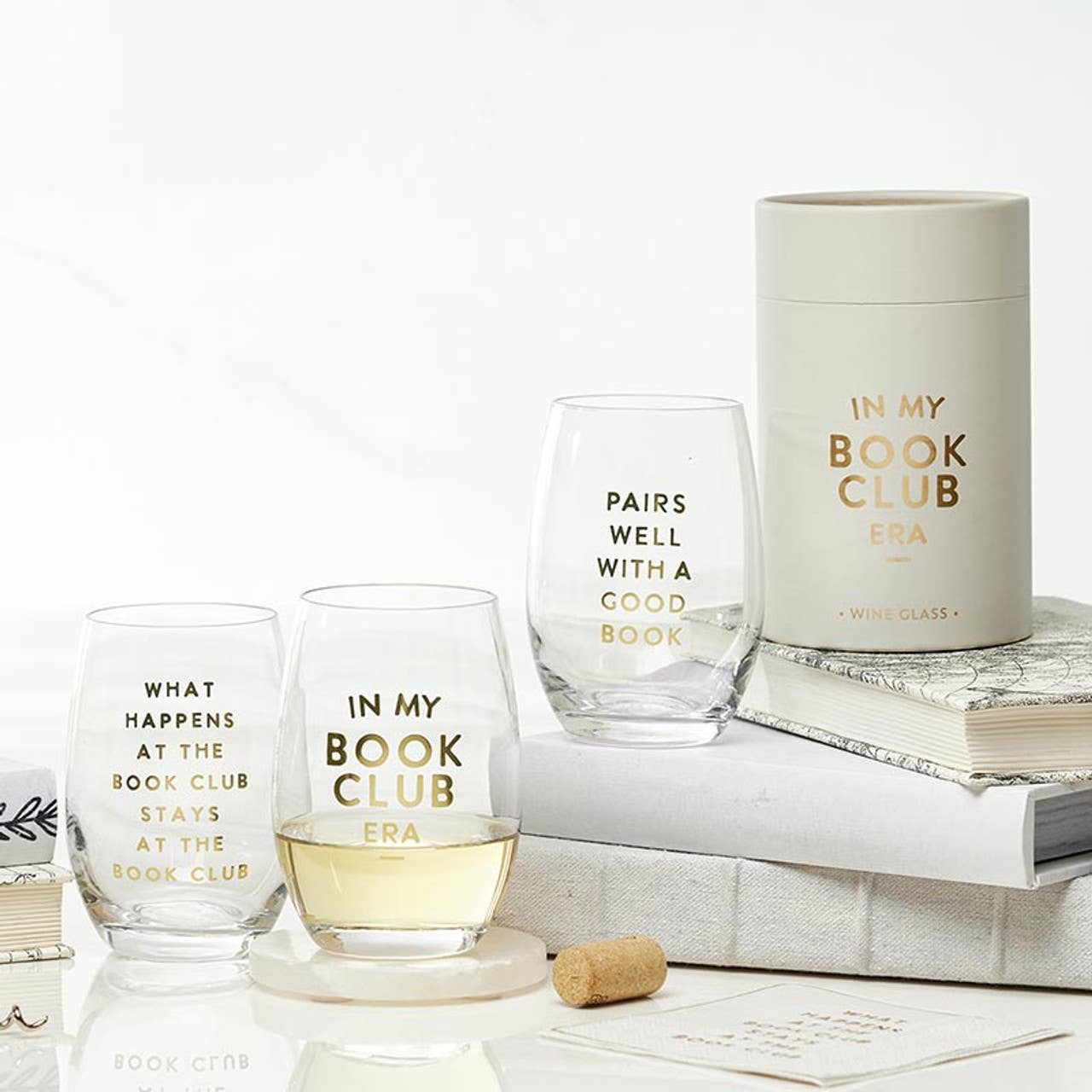 Santa Barbara Design Studio by Creative Brands - Stemless Wine Glass - Pairs Well with A Good Book