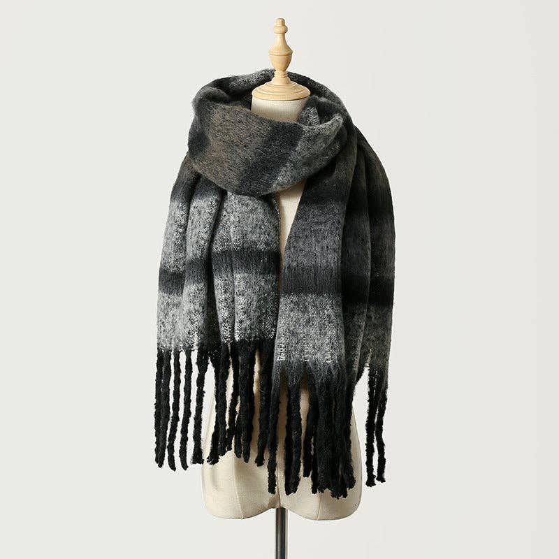 SueSilkHK - Striped Scarf