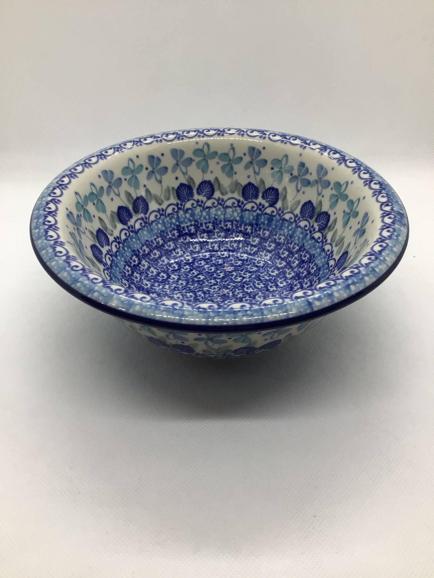 Blue Orchids Bowl with Brim 7"