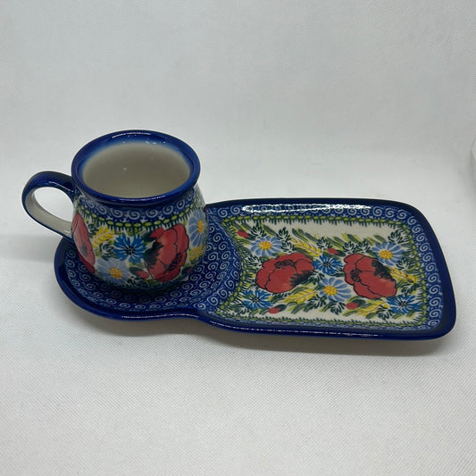 KALICH Red Poppy Coffee & Cake Set