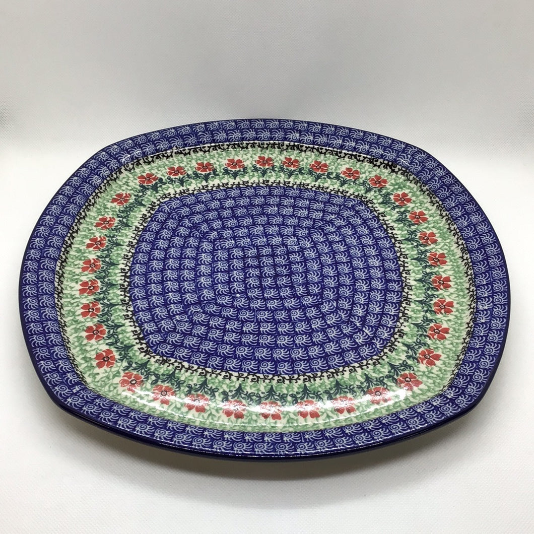 Red Daisies Square Platter