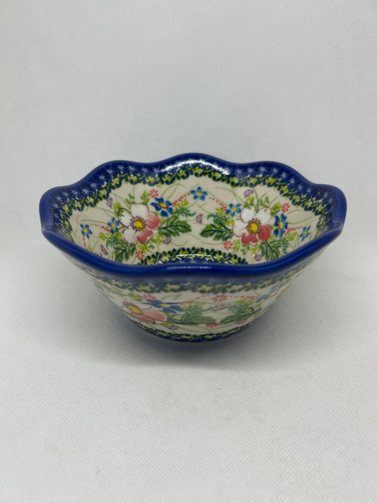 KALICH Pink Dogwood Wavy Bowl 7.5"