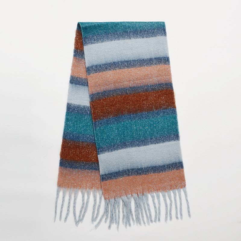 SueSilkHK - Striped Scarf