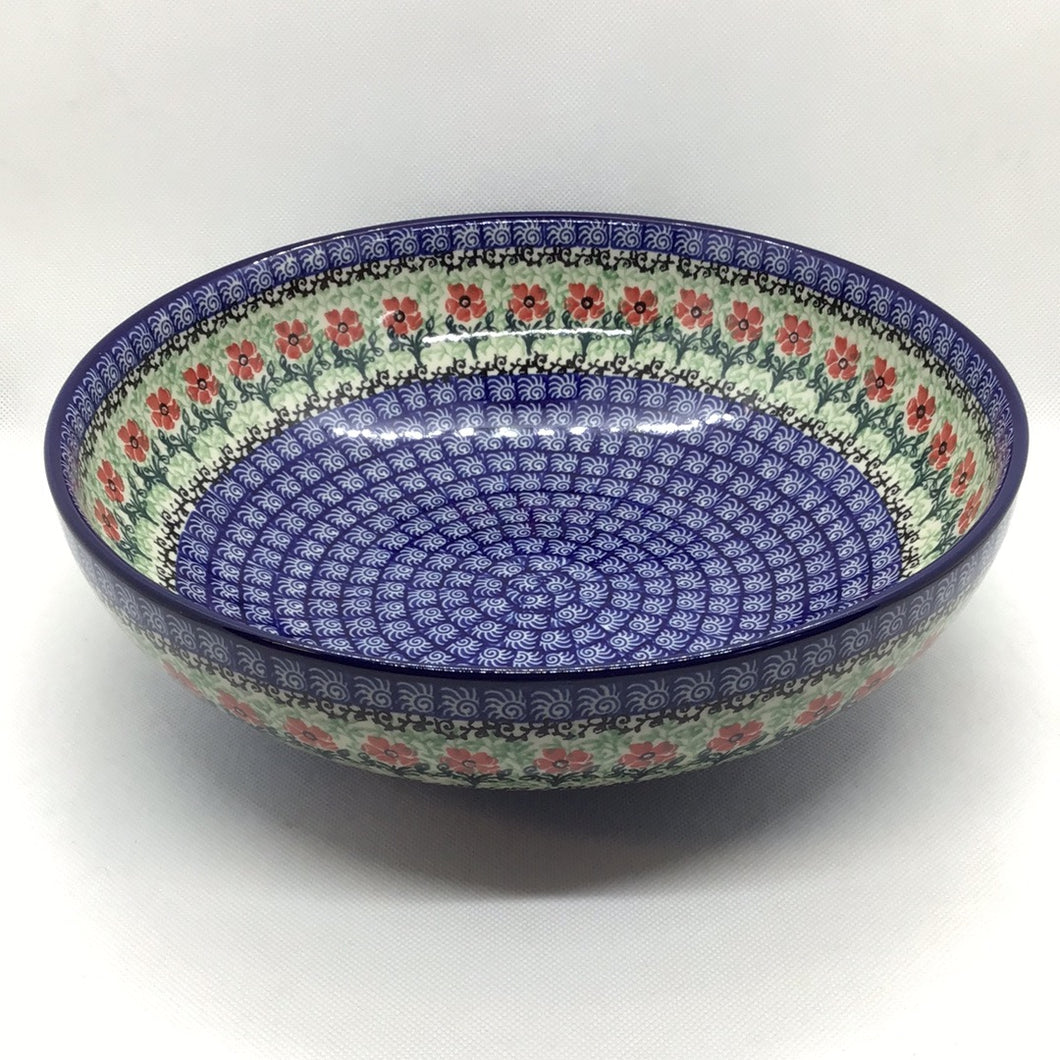 Red Daisies Shallow Serving Bowl 10