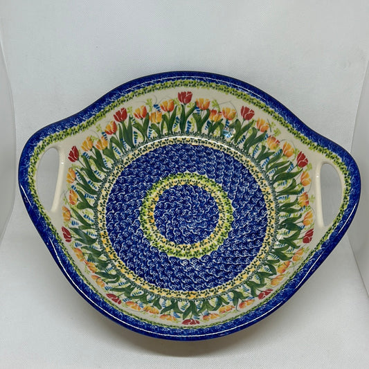 Kalich Large Bowl with Handles - Tulips