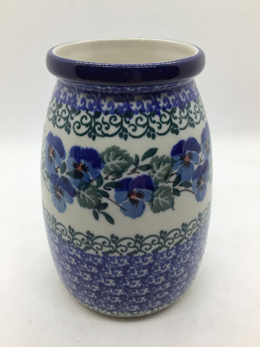 Winter Viola Milk Bottle Vase 5"