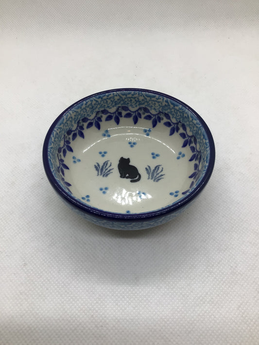 Midnight Kitty Tiny Round Bowl 3.5"