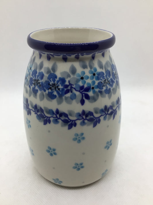 Blue Flax Flower Milk Bottle Vase 5"